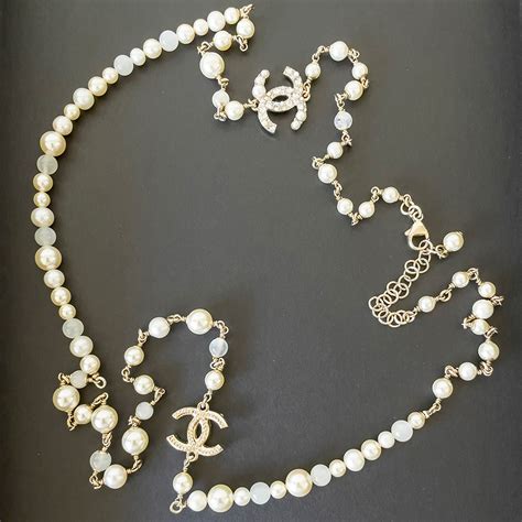 chanel faux pearls|Chanel pearl necklace vintage.